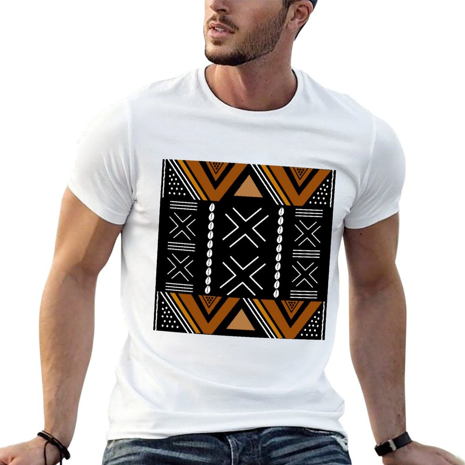 Mudcloth Print Top - Afrikaans modderdoek Bogolan Design T-shirt Festival