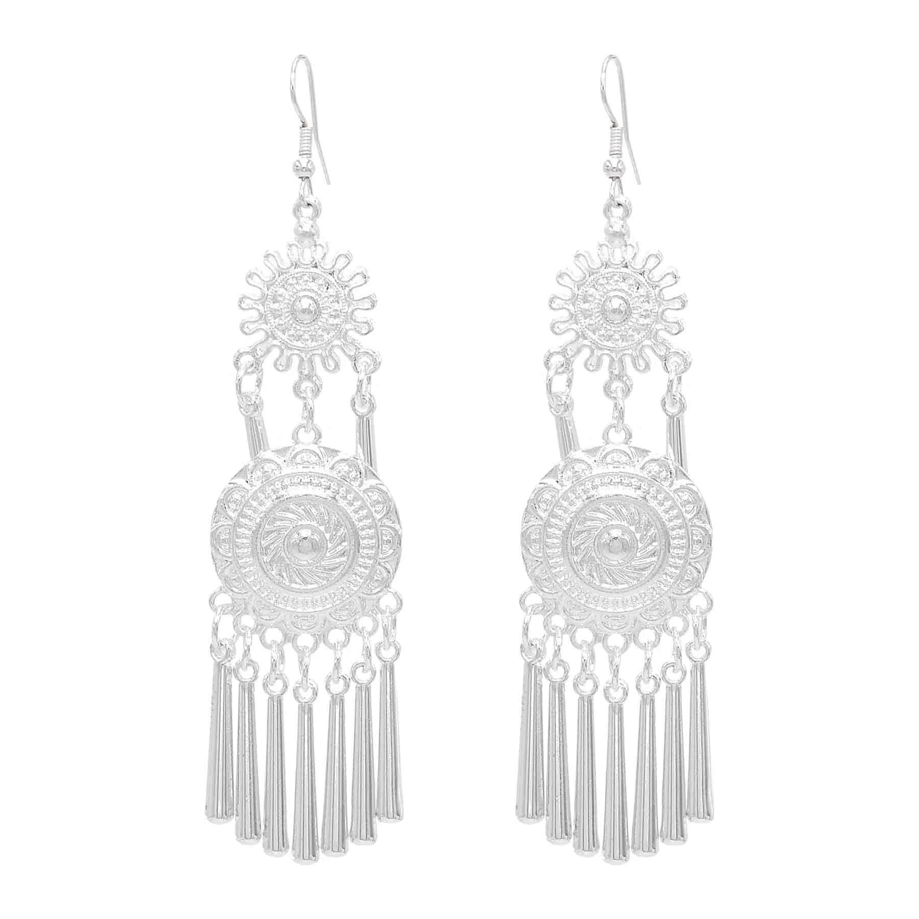 Ethnic Fashion Pakistan - Miao zilverachtige legering kleine hoorn kwast