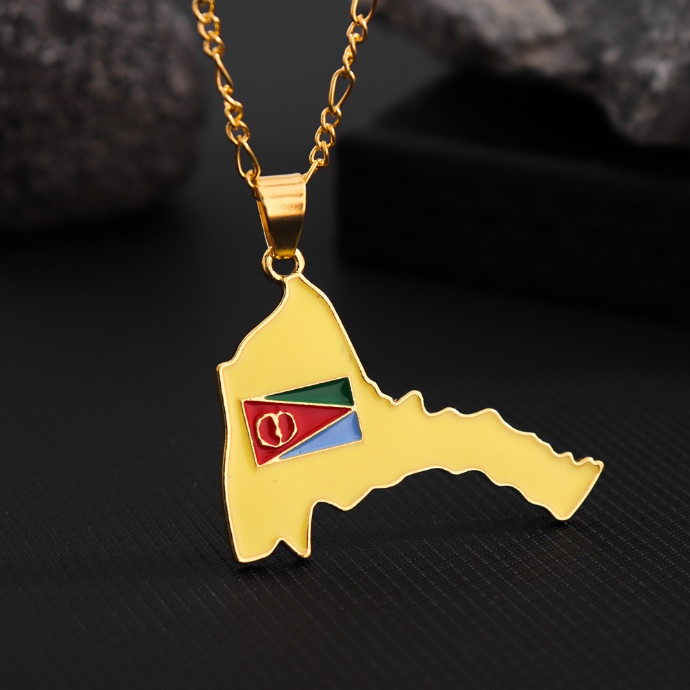 Men'S Ethnic Fashion Trends - Exquise Eritrea Map Hanger Ketting Voor