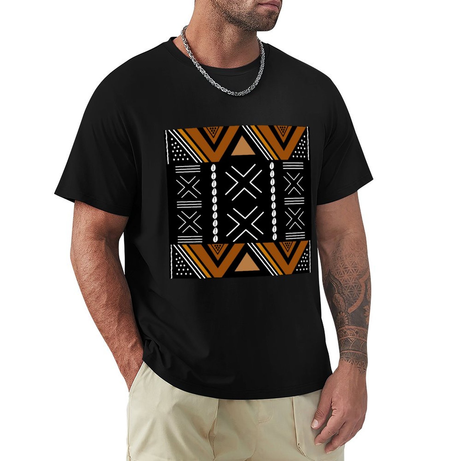 Mudcloth Print Top - Afrikaans modderdoek Bogolan design T-shirt, grote