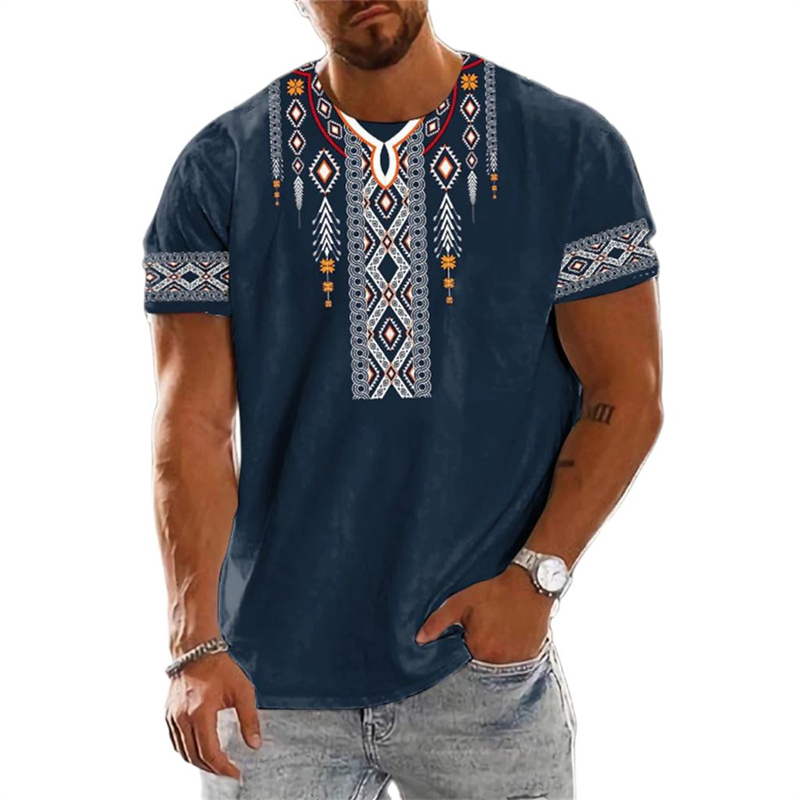 Men'S Ethnic Fashion Trends - Trend '202 Vintage Etnik Grafische T-shirt