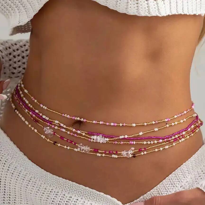 Ethnic Fashion Jewellery - SHIXIN 6-delige set Boho kleurrijke rijstkorrel