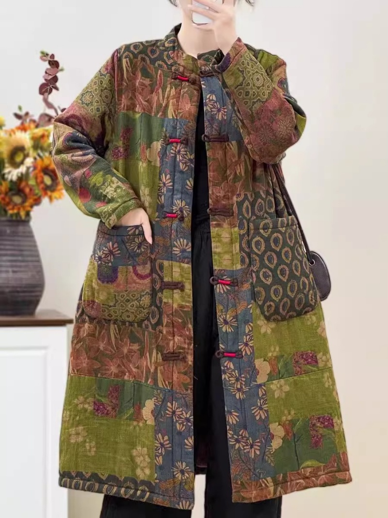 Etnische stijl retro bloemenpr - Winter Ethnic Fashion For Women recensie en prijs