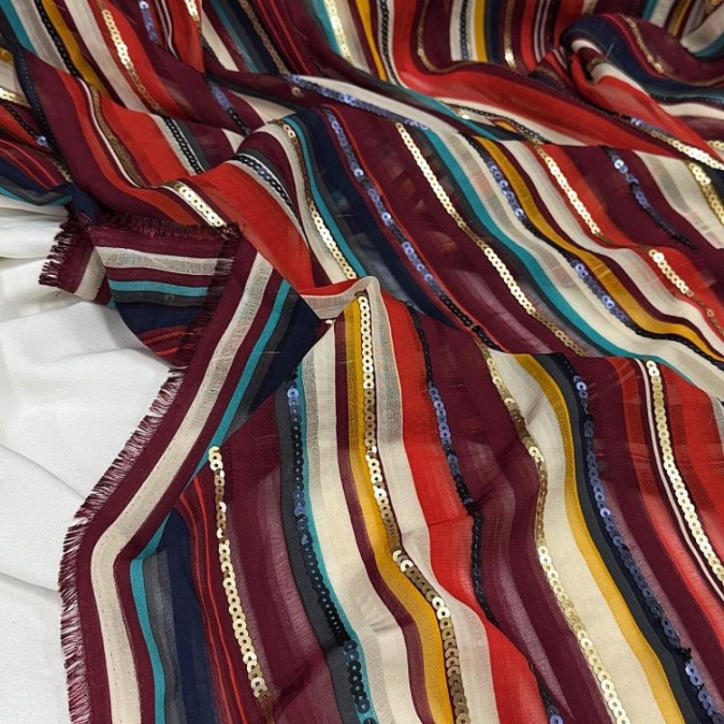 Kleurrijk gestreept geborduurd - Ethnic Fashion Design recensie en prijs