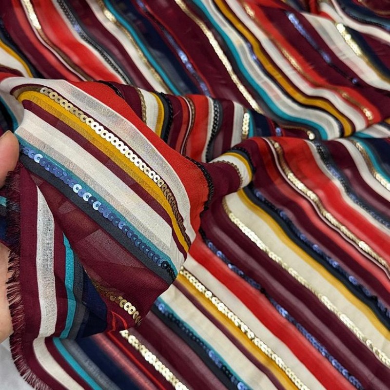Kleurrijk gestreept geborduurd - Ethnic Fashion Design recensie en prijs