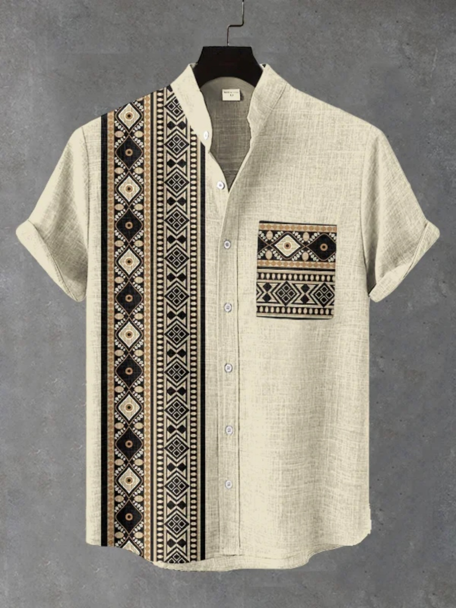Herenshirt met retro etnische  - Men'S Ethnic Fashion Trends recensie en prijs