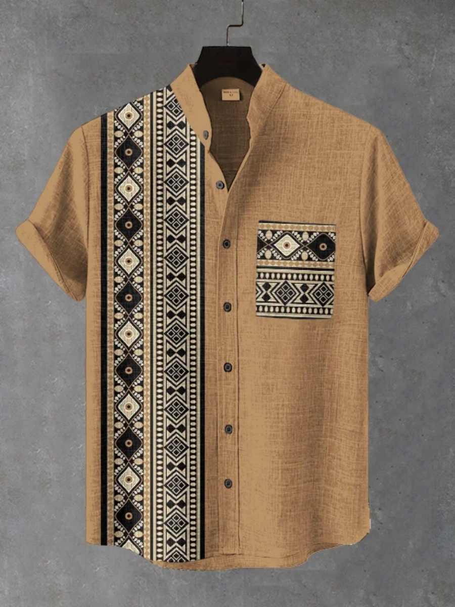 Herenshirt met retro etnische  - Men'S Ethnic Fashion Trends recensie en prijs