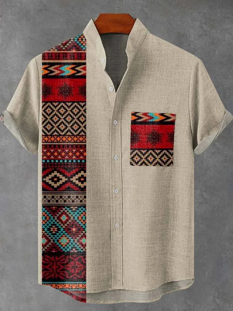 Herenshirt met retro etnische  - Men'S Ethnic Fashion Trends recensie en prijs