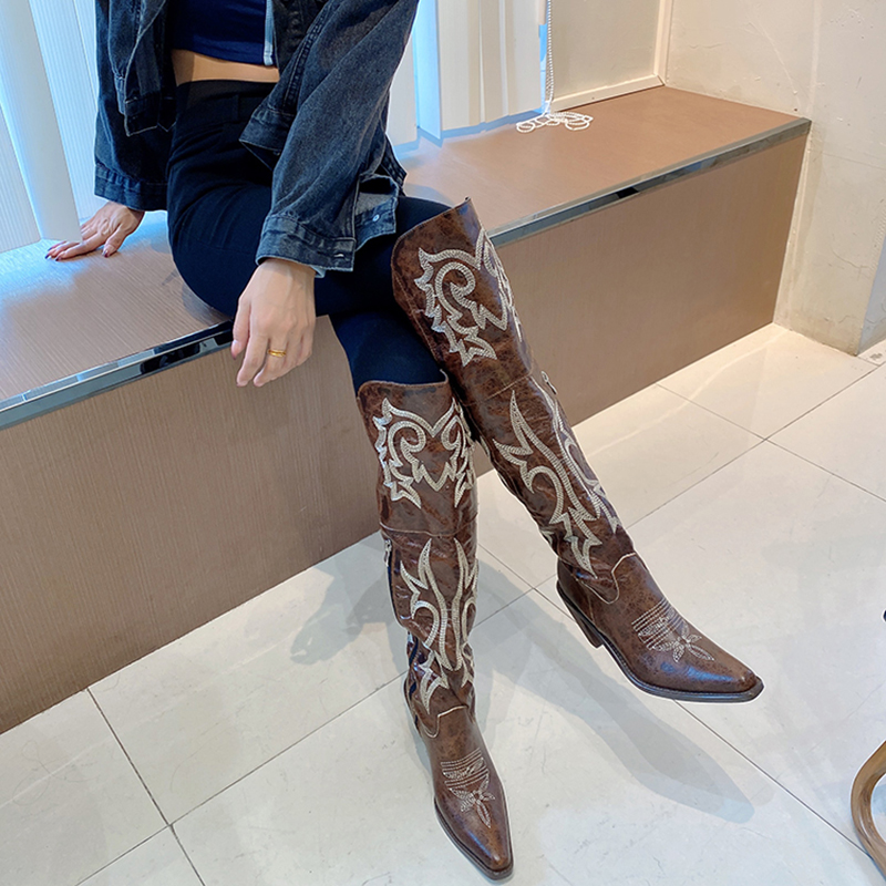 Nieuwe Cowboylaarzen Vrouwen P - Winter Ethnic Fashion For Women recensie en prijs