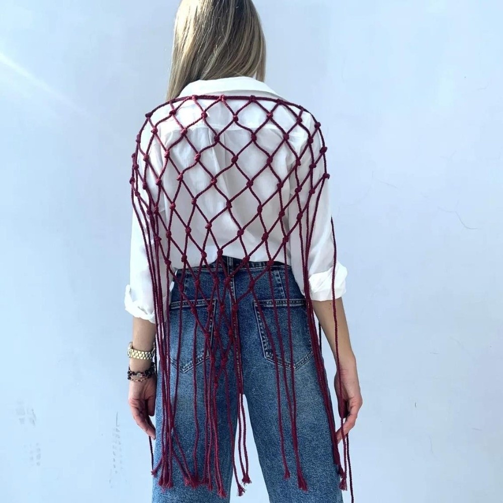 Boheemse netgeweven franjesjaa - Ethnic Fashion Design recensie en prijs