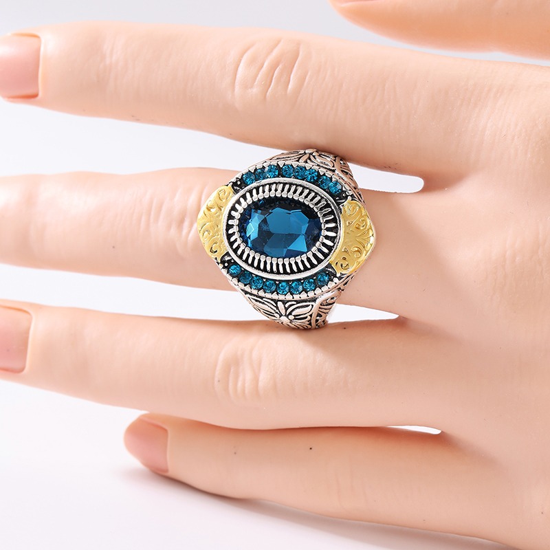 Vintage ingelegde blauwe CZ da - Ethnic Modern Fashion recensie en prijs