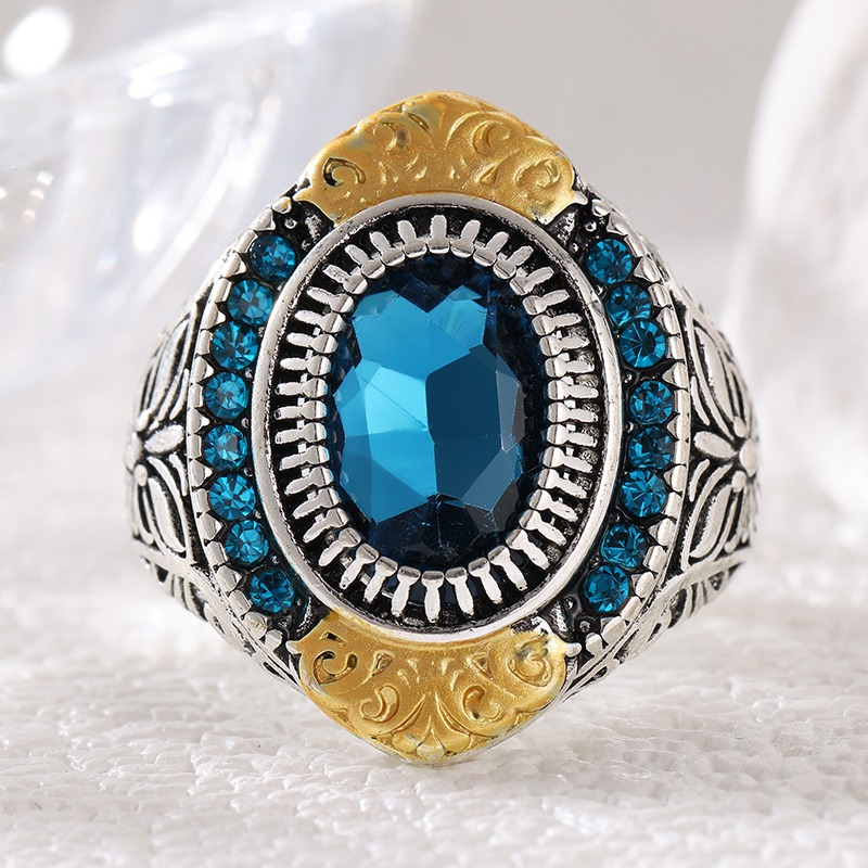 Vintage ingelegde blauwe CZ da - Ethnic Modern Fashion recensie en prijs